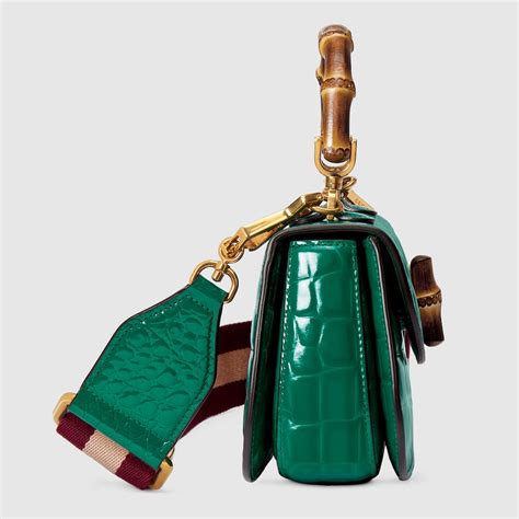 gucci bamboo jaguar crocodile|Gucci Bamboo 1947 crocodile bag in Green Precious Skins.